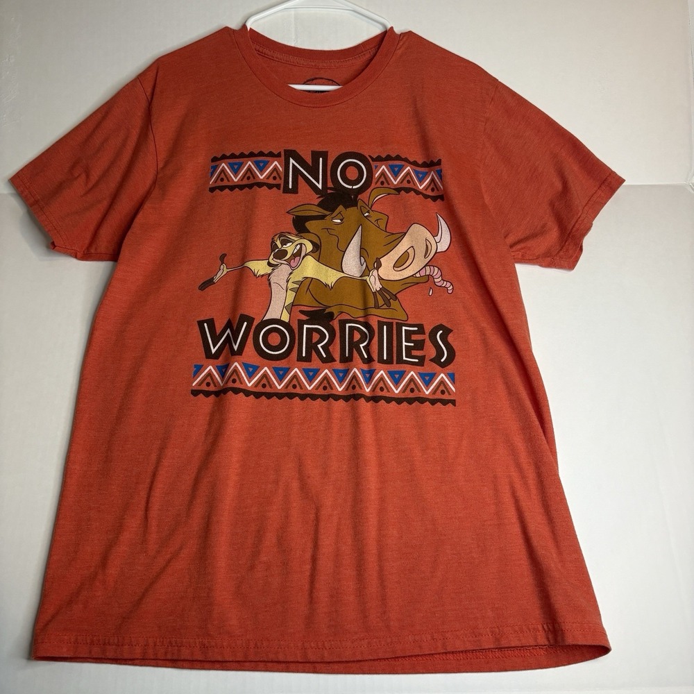 Disney Lion King Timon and Pumbaa Disney T-shirt Size Large "No Worries"